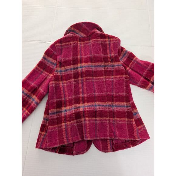 Vintage United Colors of Benetton Girls Pink Plaid Wool Blend Blazer Jacket Size - Picture 7 of 7